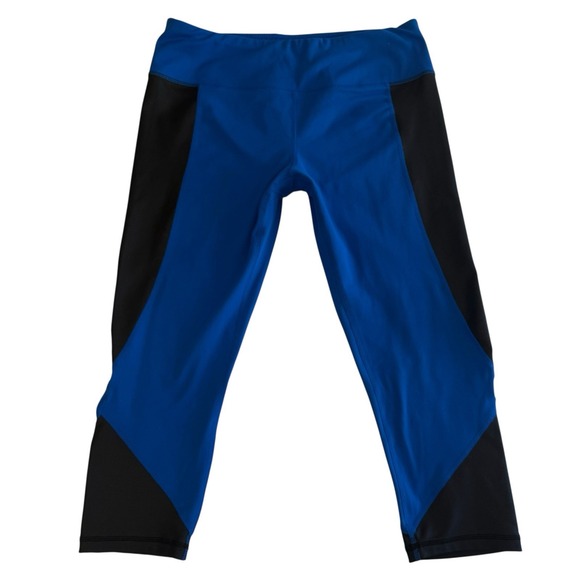 Yogalicious Pants - Yogalicious Blue Black Color block High-Waist Leggings Size XL 15% Spandex #539